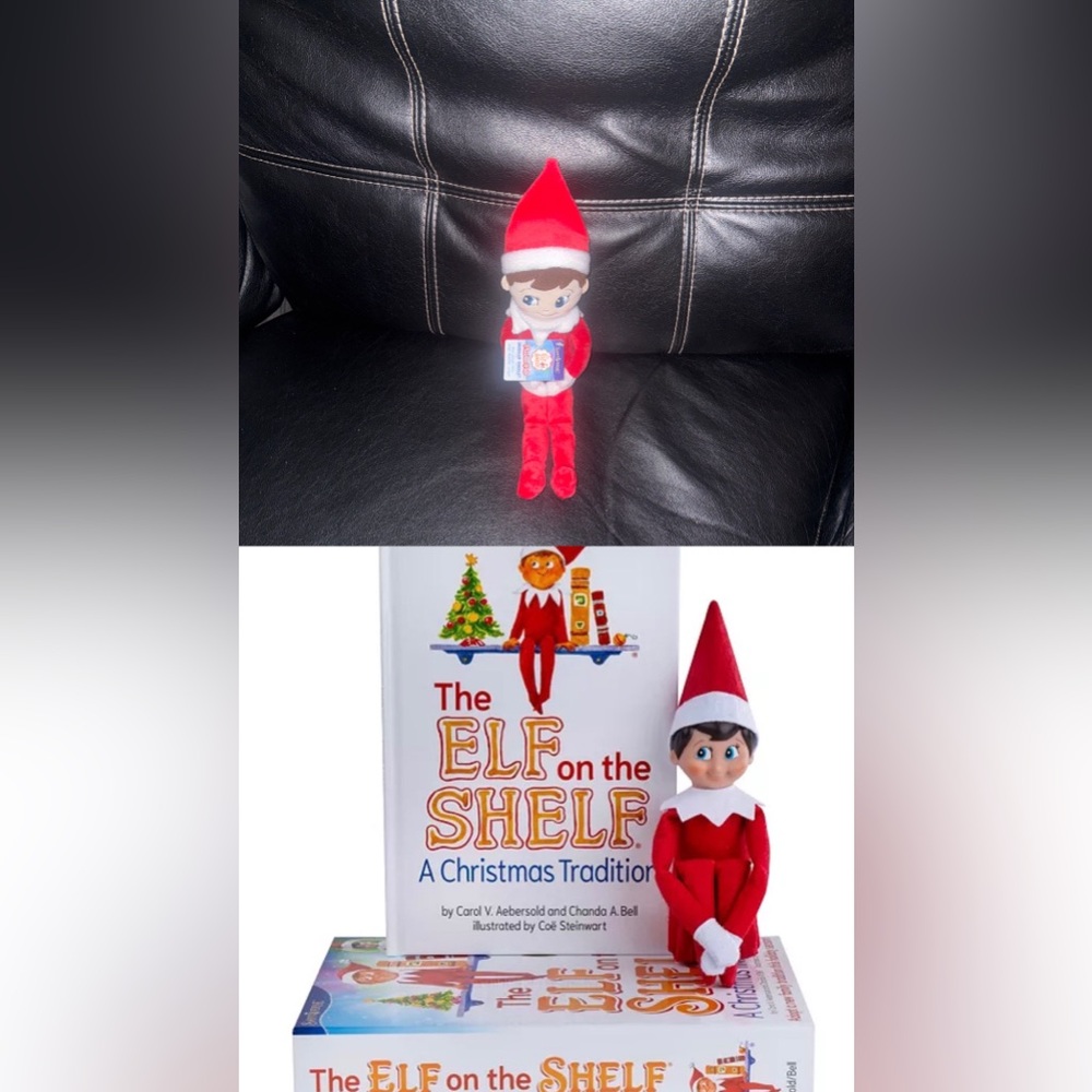 The Elf on the Shelf book and two Elf Dolls included)